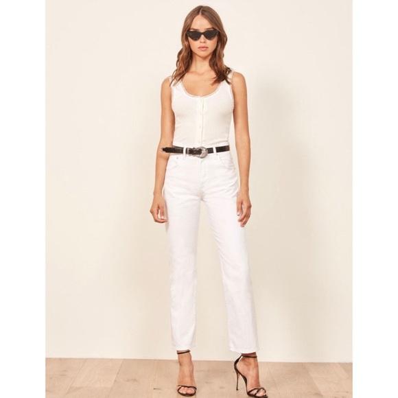 REFORMATION Cynthia High Relaxed Jean White - Picture 2 of 10